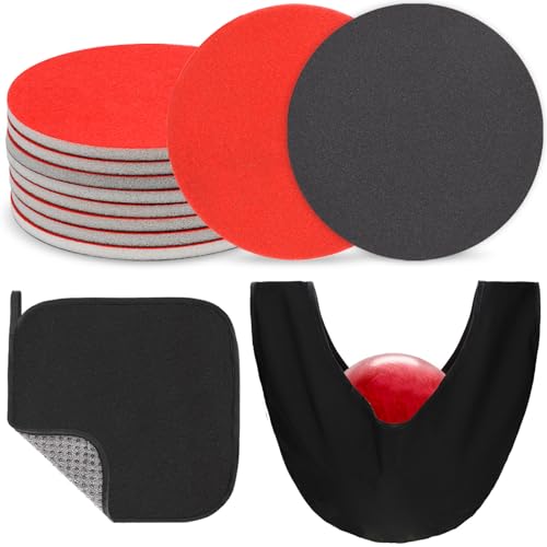 12 Pack Bowling Ball Sanding Pad Polishing Towel Clean Kit Included Abralon Bowling Pads Grits P180 P400 P600 P800 P1000 P1200 P1500 P2000 P2500 P3000 with Microfiber Bowling Shammy Seesaw Towel