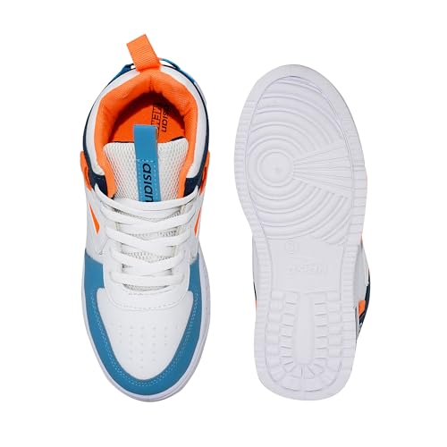 ASIAN Boy's Tarzan-11 Kids Casual White Sneaker with Hi-Neck Lightweight Synthetic Upper Lace-Up Shoes for Kid's & Boy's - Image 5