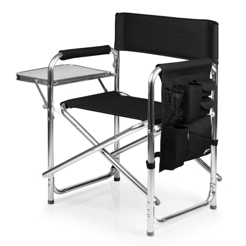 PICNIC TIME Sports Chair with Side Table, Outdoor Foldable Padded