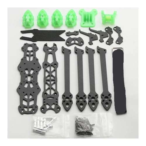 Cadre FPV 5 pouces 225mm avec bras 5mm M4 pour drone de course quadrirotor et impression verte