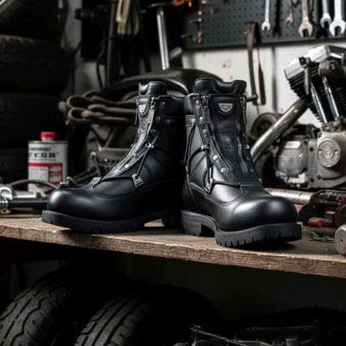 MILWAUKEE MOTORCYCLE CLOTHING CO. MB440EEE-BLACK-14-EEE Motorcycle Boot
