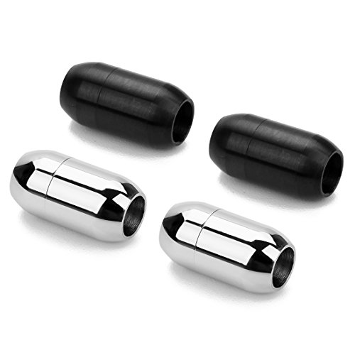 Linsoir Beads Stainless Steel Magnetic Clasp Inner Hole 3Mm/4Mm/5Mm/6Mm/8Mm Glue-In Jewelry Clasp #TOP3