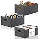 Starvortex 3Stk Filzkorb Aufbewahrung, Langlebig Faltboxen mit Tragegriff, Filzbox, Aufbewahrungskorb Grau, 30 x 25 x 15cm Aufbewahrungsbox Filz Organizer, Körbe für Regal, Kleiderschrank, Büro
