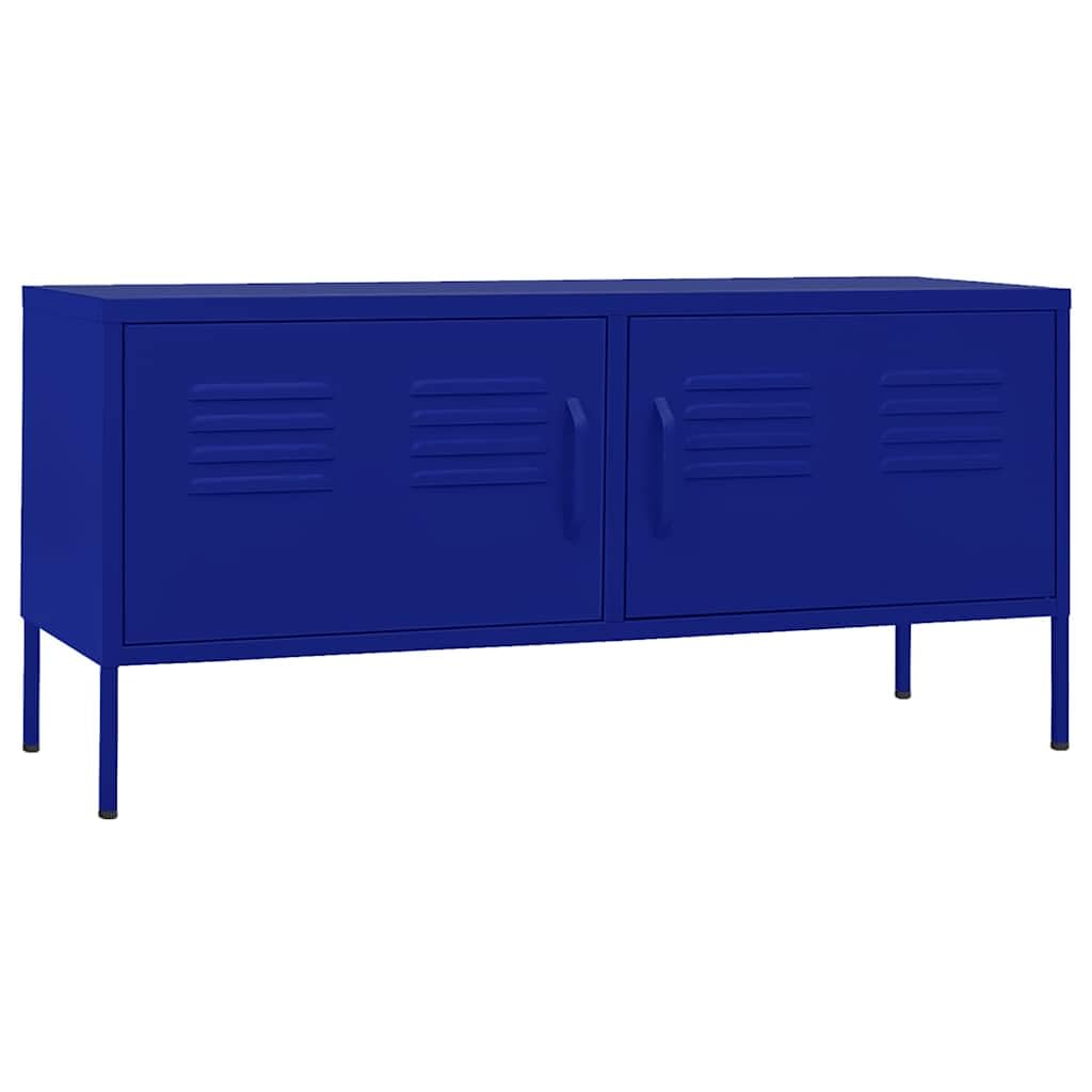 Stalowa granatowa szafka pod TV z regulacją wysokości 105x35x50 cm