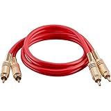 Seismic Audio SAPRCA3-RD Premium Red 3 Foot Dual RCA Male to Dual RCA Male Audio Patch Cable