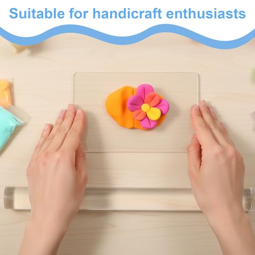 DOPENSPI 2-teiliges Acryl Ton Nudelmatten Set, transparente Polymer Tonwerkzeuge zum Modellieren, Formen und Basteln