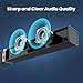 MZEIBO Sound Bar for Smart TV，80W Detachable Bluetooth Soundbar with Powerful Bass, 2-in-1 Home Theater Audio System, ARC/Optical/AUX Connectivity for TV/PC/Laptop/Game Console