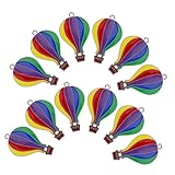 Parliky 12 Piezas Colgantes de Globo Aerostático de Colorida Diseño Tropical Colgante Metálico Ligero para Mochila Bolso y Decoración de Viaje