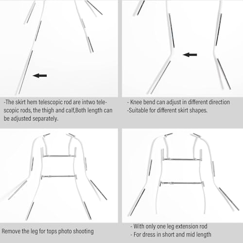 Perchas para maniquíes con brazos ajustables para fotografía de ropa 7