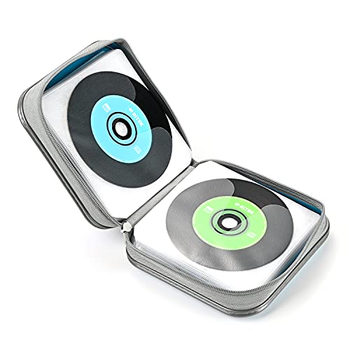 Uentip Dvd Case,48 Capacity Cd Case For Car Portable Zipper Cd Case Holder Large Storage Cd Wallet Cd Organizer Home Travel (Sky Blue, 48) #TOP4