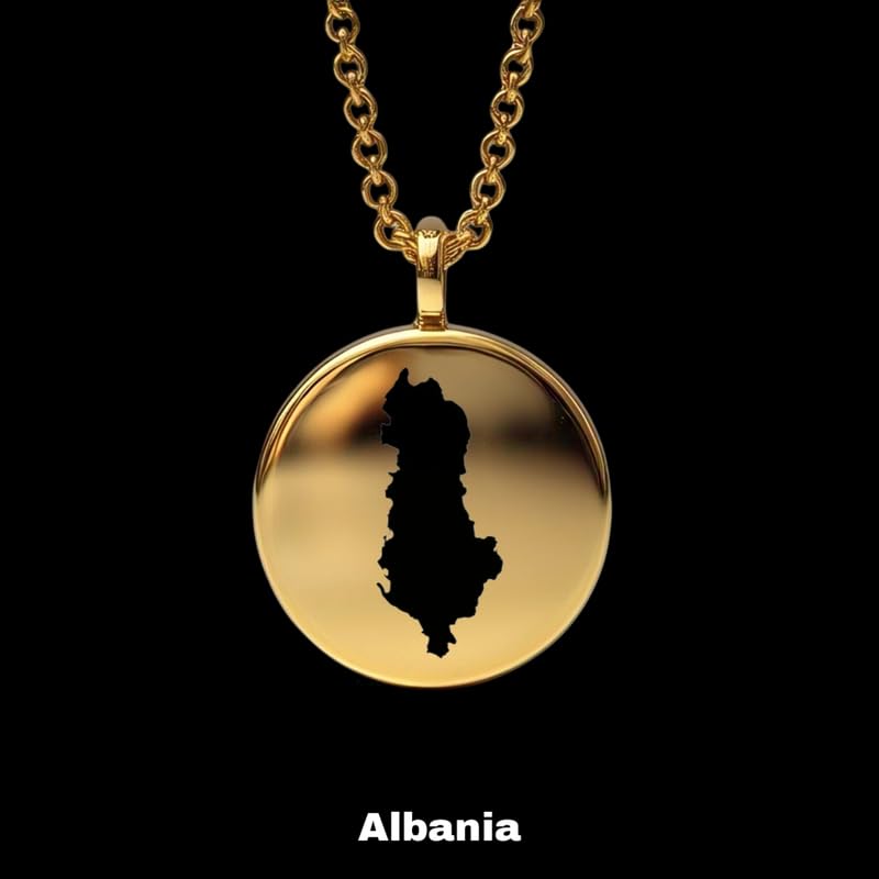 Delicada joyería de viaje con mapa de Albania para sorprender a un ser querido 2