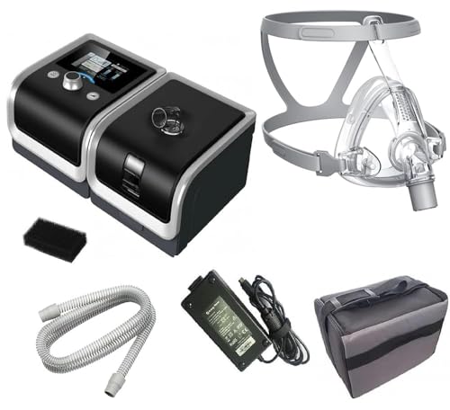 TenTabs BMC Resmart Gii Y30t BiPAP Machine with Humidifier for Sleep Apnea Therapy | Auto Adjusting Pressure | Silent Operation | User-Friendly Interface | Helps Avoid Snoring and Breathlessness (Full Face Mask - Medium)