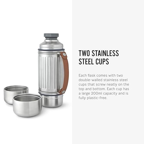 BLACK+BLUM - Insulated Explorer Flask Duo - Vacuum Insulated 304 Stainless Steel Flask with Leak Proof Lid, Nylon Carry Strap and two double-walled steel cups - Keeps Hot and Cold for 24 hours - 1L - Image 8