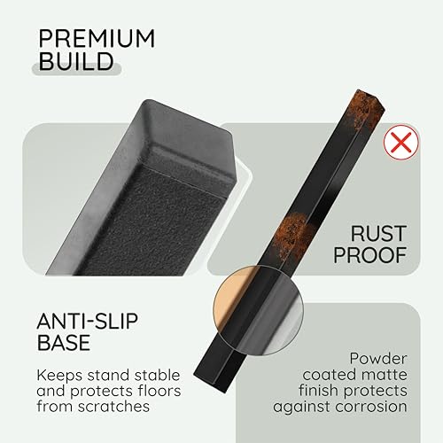 Image of Robustt 4-Leg Adjustable Metal Plant Stand (8-12 Inch Pots) Pack of 1 | Dual Height Options | Supports Up to 100 kg | Anti-Rust Finish with Anti-Slip Base | Ideal for Outdoor and Indoor Plant Display