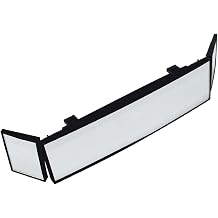 Large Vision Wide Angle Car SUV Truck Van Pickup Interior Rear View Rearview Mirrors Auxiliary Angle Setting Panoramic Wide Angle Mirror 15"/38cm