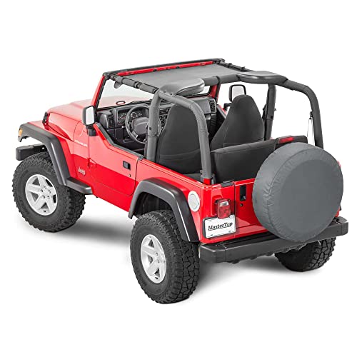 MasterTop Bikini Mesh Top Sunshade - Fits Jeep Wrangler TJ 1997-2006 - Jeep Bikini Top (Black 97-06 Half Top)
