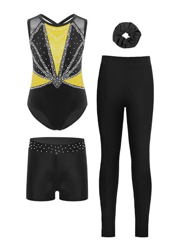 Justaucorps gym fille Oyolan combinaison unitard danse enfant avec short sport