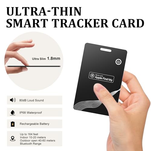 Wallet Tracker Card, Wireless Charging Wallet Finder. Item Finder werkt met Apple Find My (alleen iOS), dunne GPS-itemtracker en itemlocators voor sleutels - Afbeelding 4