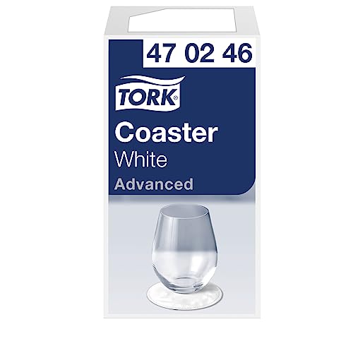 Tork Sous-verre rond en Papier blanc, ultra-épais, 250 sous-verres, 470246