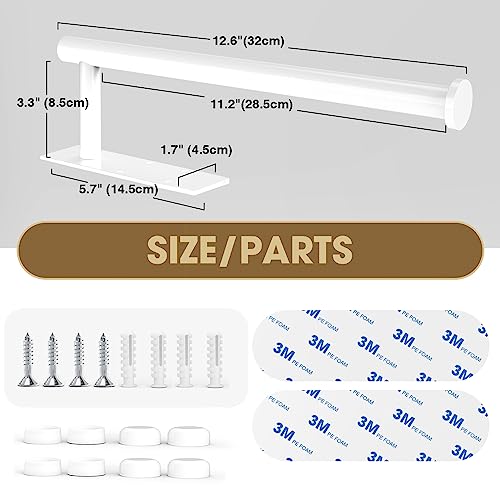 Jdgou Paper Towel Holder Self Adhesive Or Drilling,Paper Towel Holder Under Cabinet,Paper Towel Holder Wall Mount Waterproof And Rustproof,Perfect Kitchen Organization For Kitchen,Bathroom,Sink White #TOP2