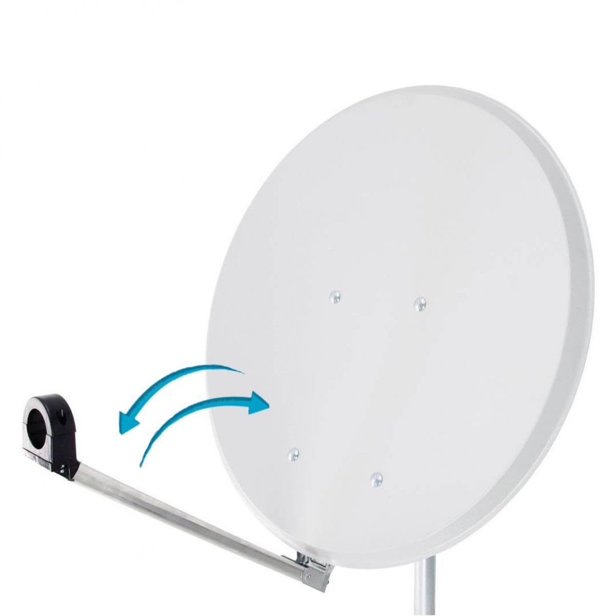 Pack Parabole Satellite Acier 65cm Bras Repliable + LNB Single HDSAT + Trepied