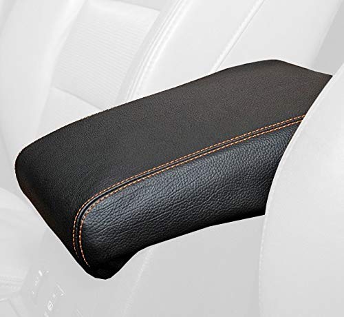 RedlineGoods armrest Cover Compatible with Nissan Maxima 2004-08. Tailor Made - not Universal. Genuine top-Grade Italian Black Suede (Alcantara) with Blue Thread
