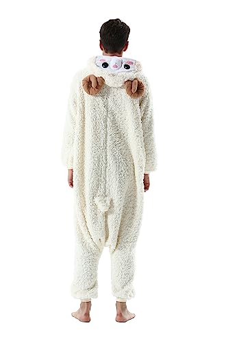 Miniatura 6 de Simzoo Pijama Mono De Animal Para Adultos, Ropa De Dormir Para Disfraz De Cosplay De Cabra Para Hombres Y Mujeres, Ropa Para El Hogar Unisex De Una Pieza