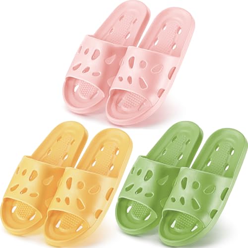 3 Pairs Shower Shoes Bulk Women Men Bathroom Shower Slippers Quick Drying Non Slip for Home Pool Beach Indoor