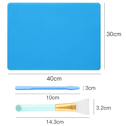 Outivity 2 Pack A3 Große Silikonplatte für das Handwerk mit 2 PCS Silikon Sühr Stäbchen und 2 PCS Silikon Bürsten… – Bild 8