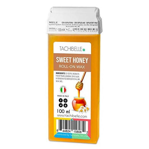 TACHIBELLE ROLL-ON wax, body Hair Removal Wax Cartridge, for Professional or Home uses Made In Italy (Sweet Honey, 1 Count)
