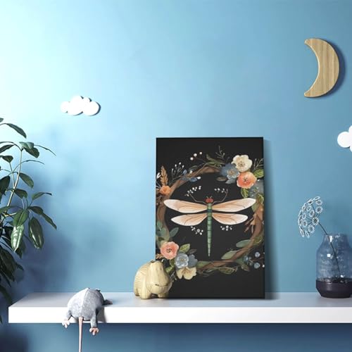 Toile murale abstraite libellule image decoration murale interieur