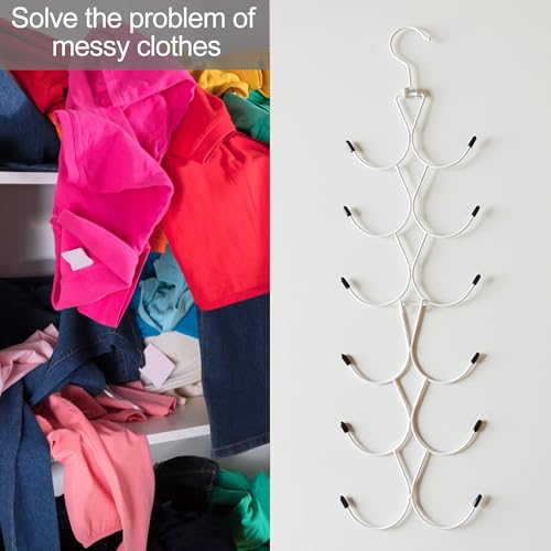 1 Packung Schalhalter mit 12 Fächern, Schal-Kleiderbügel, Schal-Organizer mit 360° drehbarem Haken, Faltbarer Krawattenhalter für Kleiderschrank, für Schrank, Schals