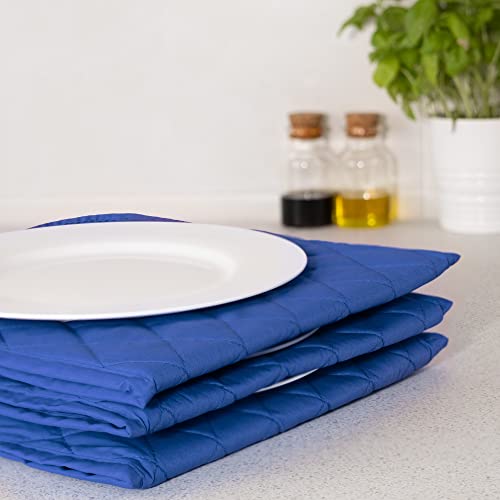 Navaris Electric Plate Warmer - 10 Plate Blanket Heater Pockets for Warming Dinner Plates to 165 Degrees in 10 Minutes - Thin Folding Design - Blue - Thumbnail 6