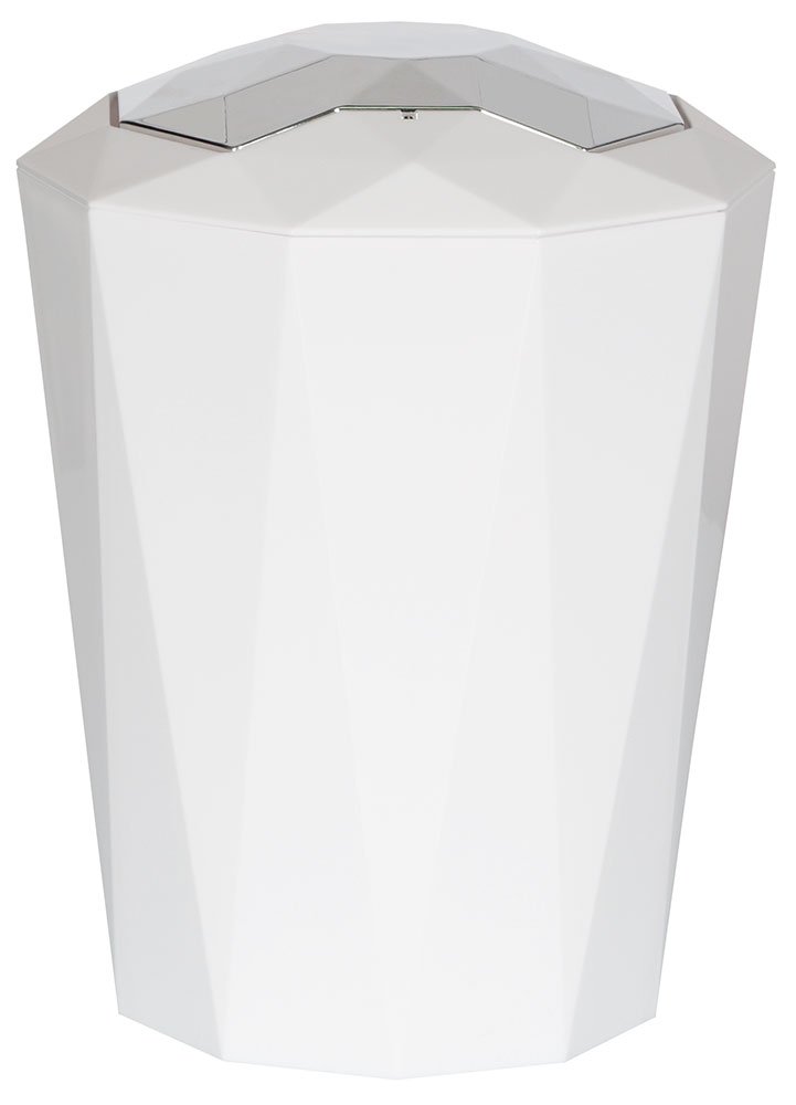 Poubelle 5 l blanc au design cristal moderne pour vos toilettes