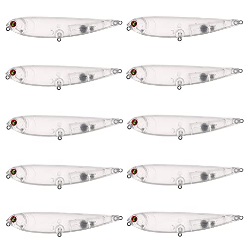 Leurres de pêche DIY en plastique dur vierge : Lot de 20 baies de crayon et yeux 3D 5mm