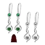 2 Piezas Pendientes de Circón Con 1 Bolsa De Franela, Pendientes De Gotas Para Mujeres, Pendientes Colgante, Pendientes Brillantes De Circón Brillante, Accesorios De Bisutería, Regalos Para Mujeres,