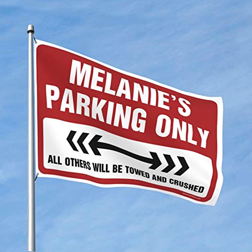 Bandera decorativa gigante Melanie'S Parking Only con diseño vintage y acabado textil resistente