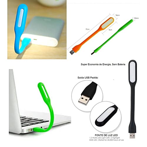 Mini Luminária Flexível Usb Notebook Portátil Para Leitura Lâmpada Led