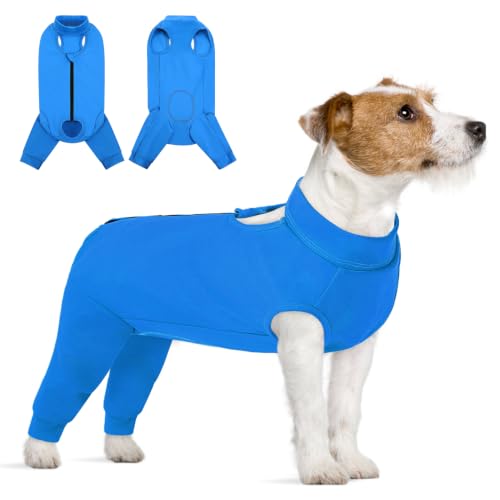 Image of KOESON Dog Recovery Suit Hind Leg, Recovery Sleeve for Female Male Dogs, Pet Leg Sleeve to Stop Licking, Pet Rear Leg Wound Cover, Dog Spay Onesie for Wound Heal Care