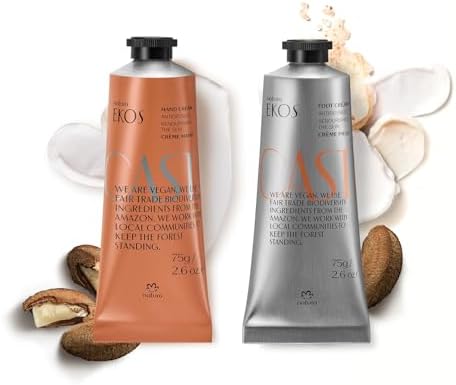Natura – Castanha Hand & Foot Cream Bundle Duo – Nourishing Set with Brazil Nut Oil – Deep Hydration for Dry Skin, Soothes & Softens, Vegan & Cruelty-Free Skincare – 2 x 2.6 oz (75g)
