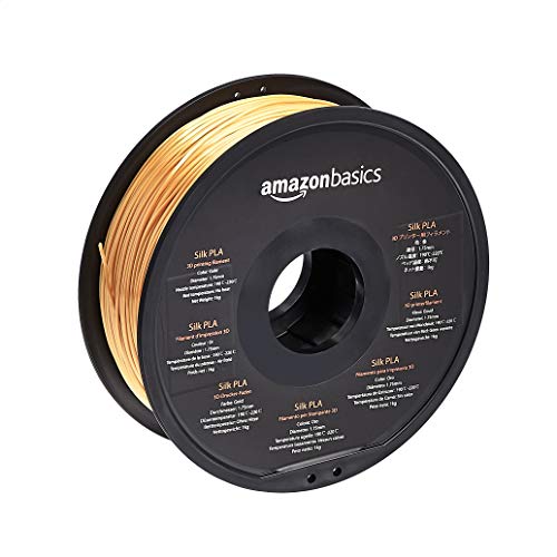 Amazon Basics Filament PLA Soie pour imprimante 3D 1.75 mm, Doré (effet soie) 1 kg