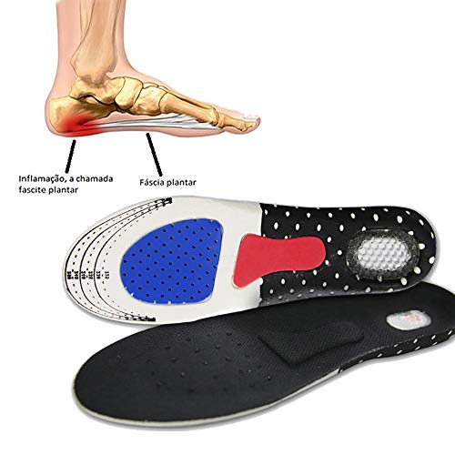 Par Palmilha Ortopédica Gel Anti Impacto Reduz Dor nos Pés Corrige Postura Tamanho Ajustável Traz Be