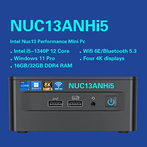 Image of Intel NUC 13 Pro NUC13ANHi5 Arena Canyon Mini PC Mini Computer,Barebone,Intel Core i5-1340P 12 Core,16 Thread,Up to 4.6 GHz Turbo,NVMe SSD DDR4,WiFi 6E,BT 5.3,8K Support,Gaming,No RAM,No SSD,NO OS