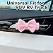Nisolxxofa 2 Pcs Pink Cute Bow Car Inside Handle Cover – Non-Scratch Inner Roof/Door Pull Protector, Universal for SUV RV Truck, Ideal for Auto Interior Decoration & Daily Use