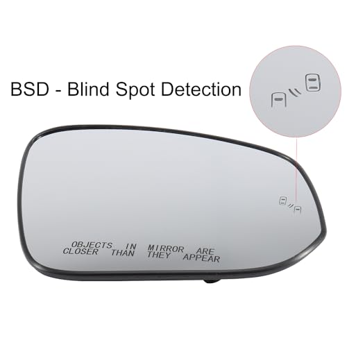 Passenger Side Mirror Replacement for Toyota Rav4 2013-2018 and Toyota Tacoma 2016-2021 with BSD Heated Right Side View Mirror Glass