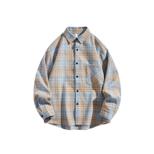 Men T-Shirt Classic Trend Urban Men Basic T-Shirt Light Casual Comfortable Men Longsleeve T-Shirt Slim Fit Men Fashion All-Match Longsleeve Tops E-Yellow M