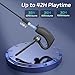 Wireless Headset Bluetooth Earpiece with Dual Noise Canceling Microphone Hands Free Headphones Single Ear Earphone Over Ear Earbud for iPhone Samsung Android Cellphones TV PC Trucker Game Work Driving
