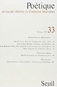 Paperback Poétique, n° 033 (33) (Revue poetique) (French Edition) [French] Book