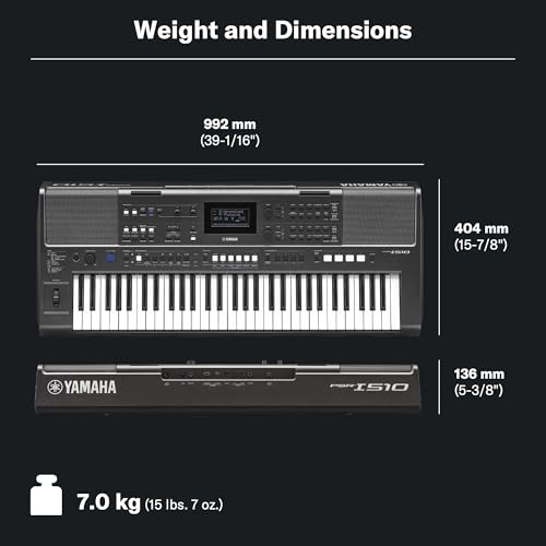 Image of Yamaha PSR-I510 61-Key Portable Keyboard, Upgraded Version of PSR-I500, Indian & Western Tones, Enhanced Songs & Styles, Built-in Rhythms, Lesson Function, Power Adapter Included