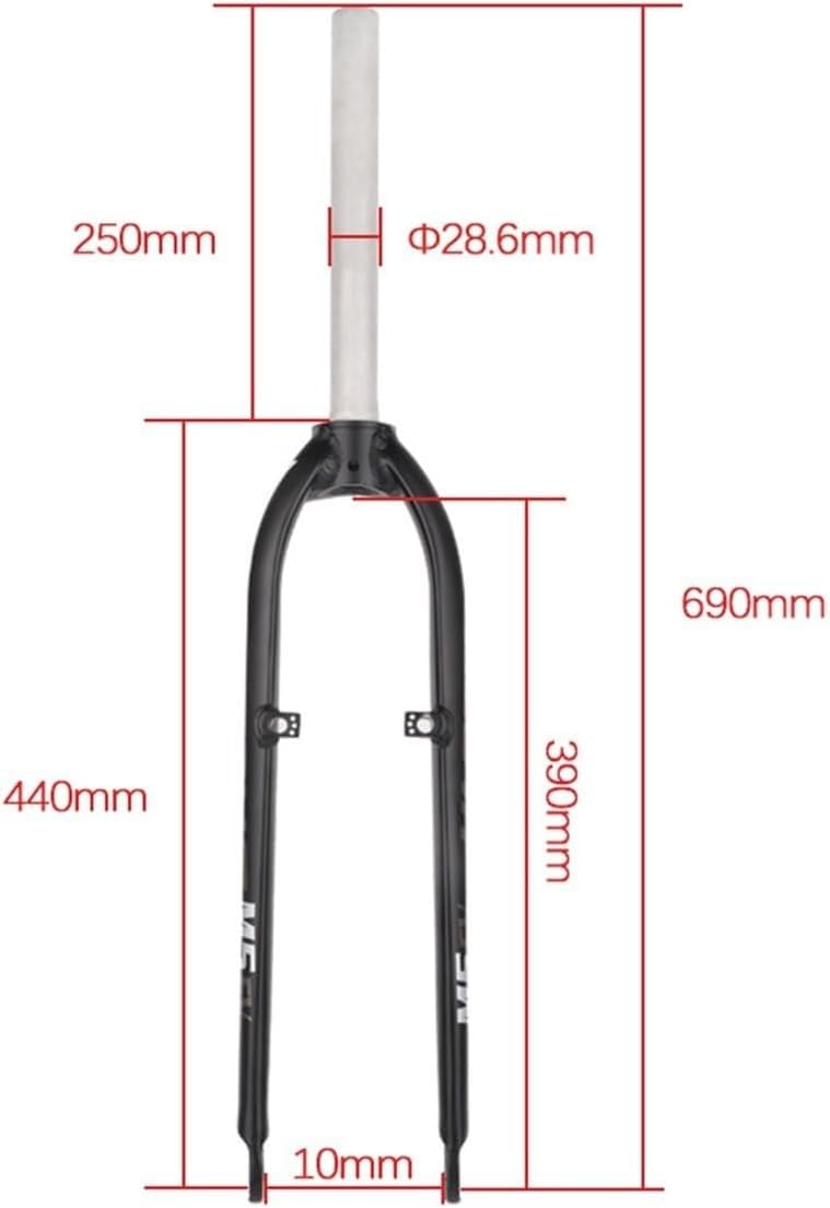 Forcella Rigida MTB da 26" e 27,5" Tubo Dritto Senza Filettatura da 1-1/8" QR Freno a Disco V da 9X100mm Lega di Alluminio Ultraleggera Mountain Bike Anteriore A, 27,5"